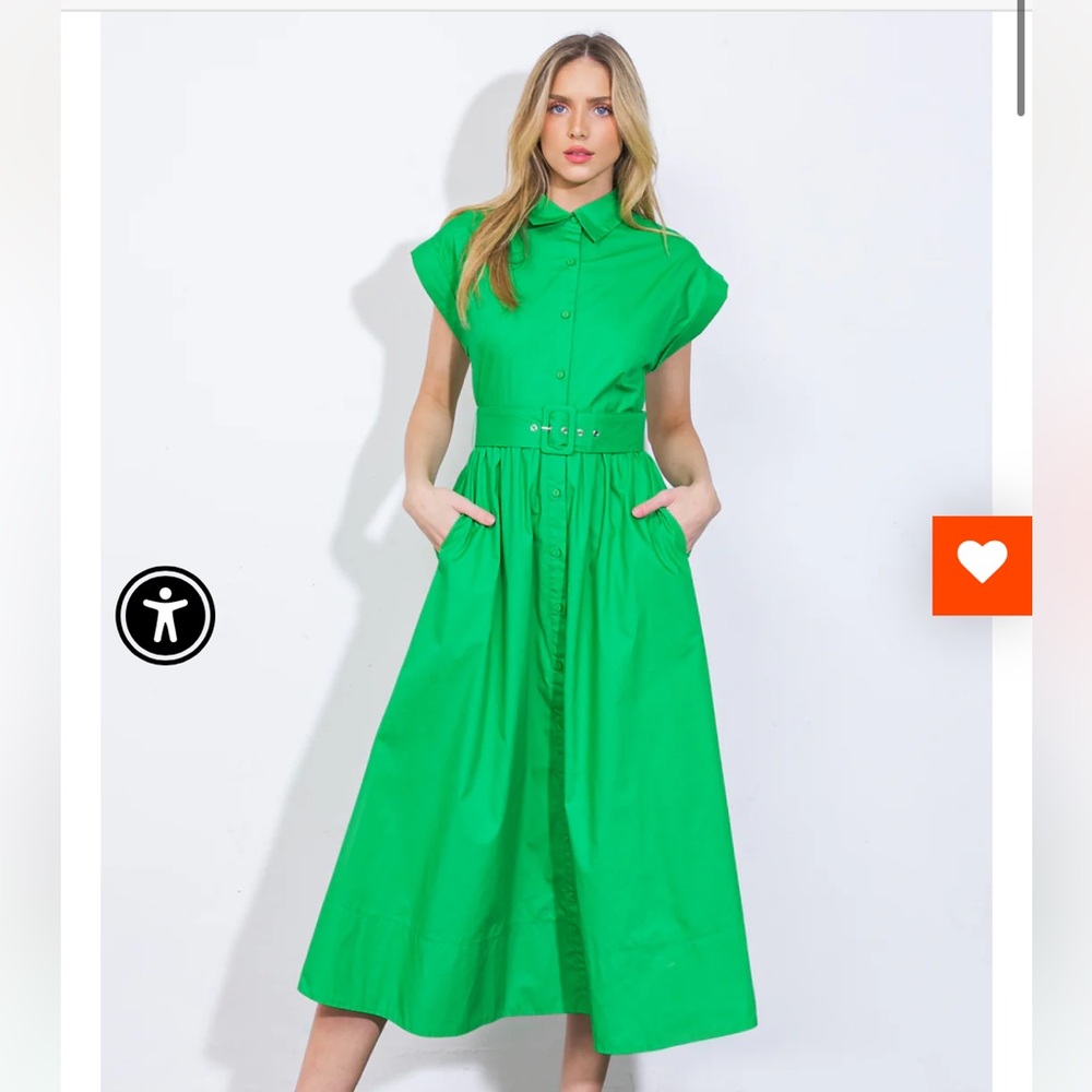 Flying Tomato Green Midi Dress